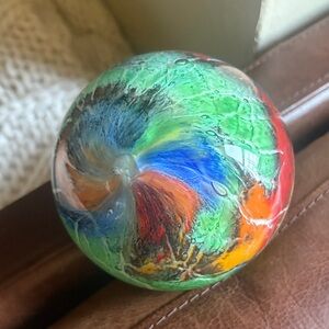 Colorful Abstract Glass Art Sphere